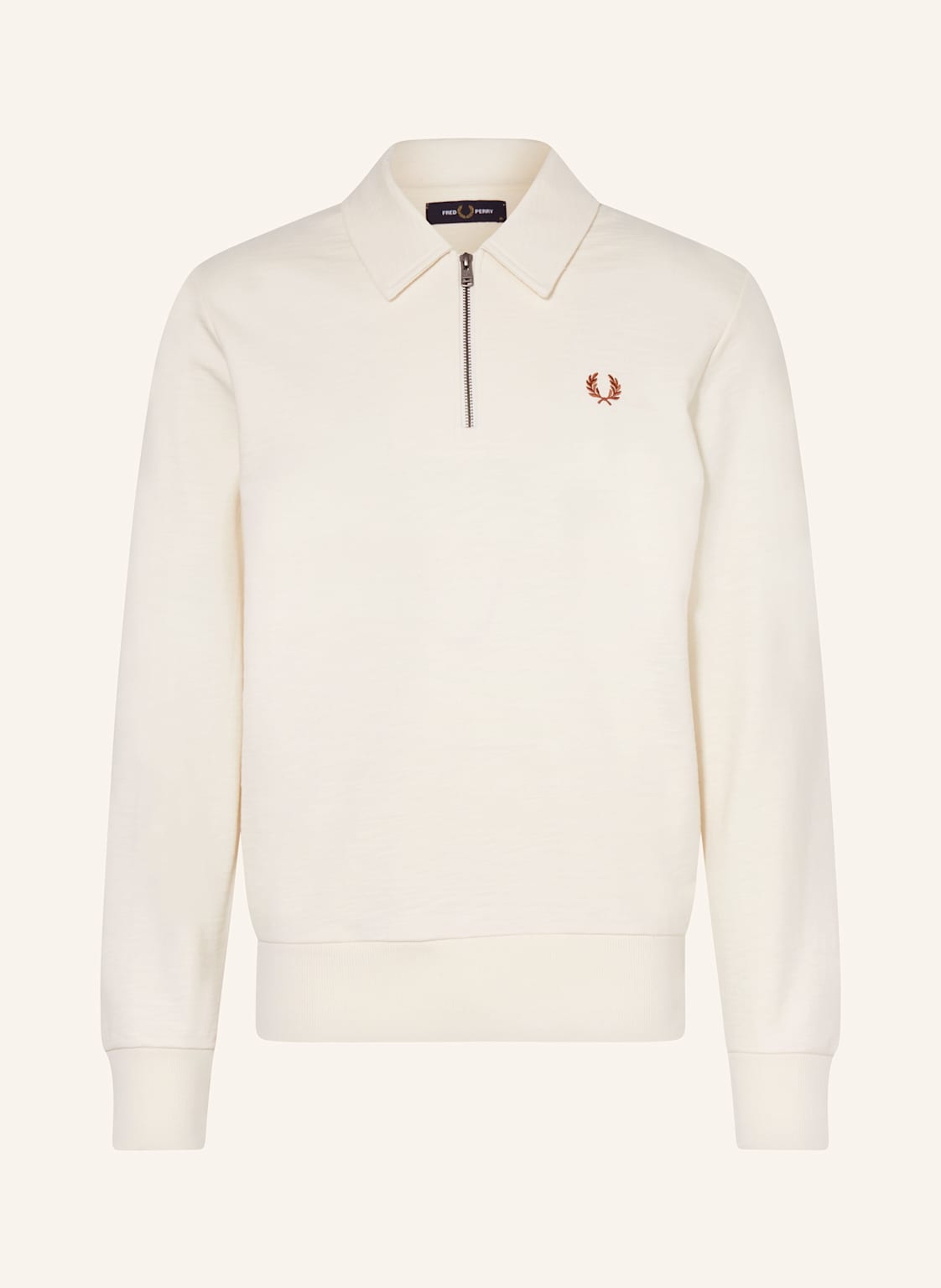 Fred Perry Sweat-Poloshirt weiss von Fred Perry