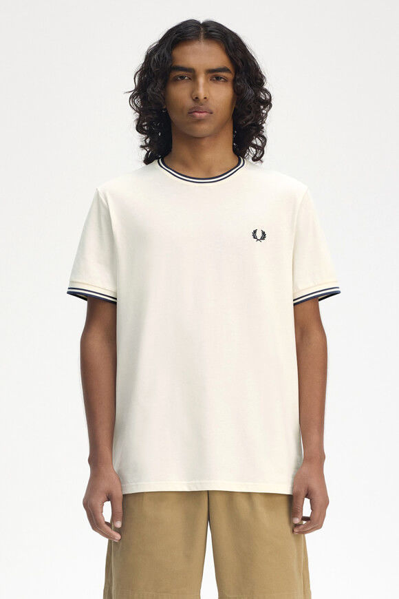 Fred Perry Twin Tippeed T-Shirt | Offwhite | Herren  | L von Fred Perry