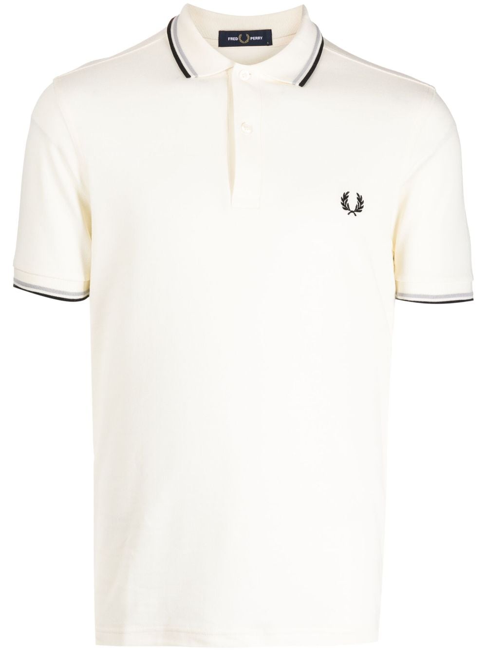 Fred Perry contrast-trim cotton polo shirt - Neutrals von Fred Perry
