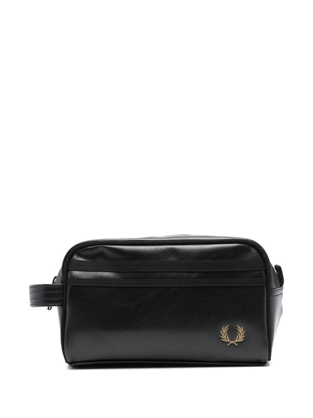 Fred Perry debossed-logo faux-leather wash bag - Black von Fred Perry