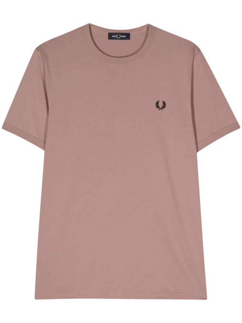 Fred Perry embroidered-logo cotton T-shirt - Pink von Fred Perry