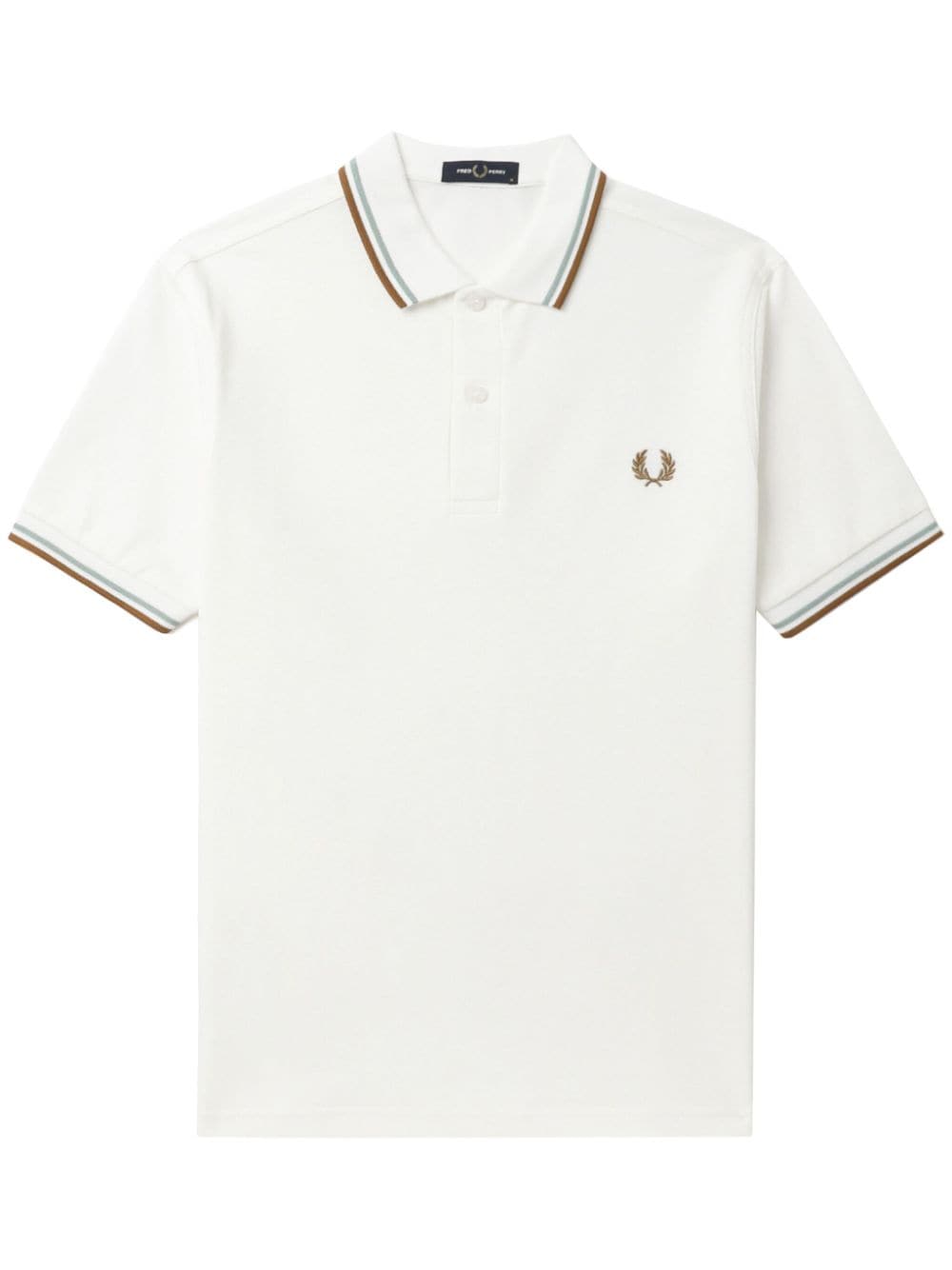Fred Perry embroidered-logo cotton polo shirt - White von Fred Perry