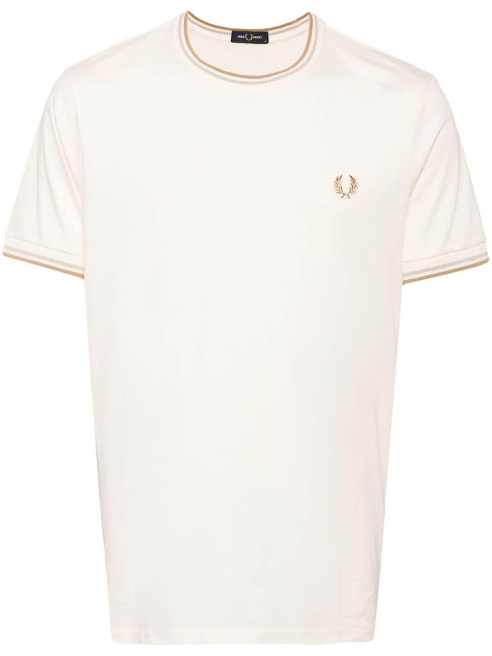 Fred Perry embroidered-logo cotton t-shirt - White von Fred Perry