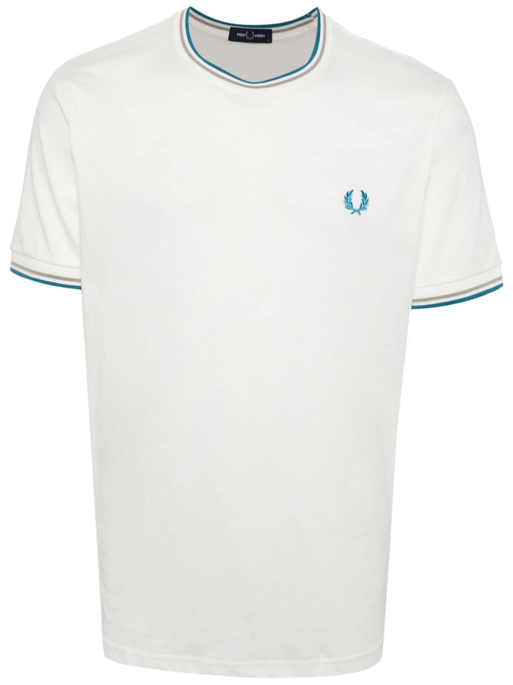 Fred Perry embroidered-logo cotton t-shirt - White von Fred Perry