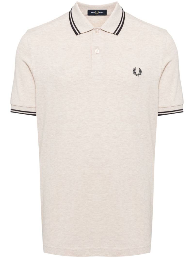 Fred Perry embroidered logo polo shirt - Neutrals von Fred Perry