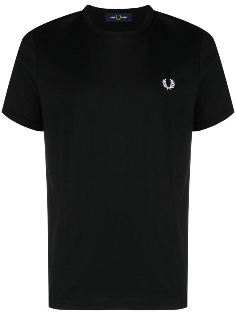 Fred Perry logo-embroidered cotton T-shirt - Black von Fred Perry