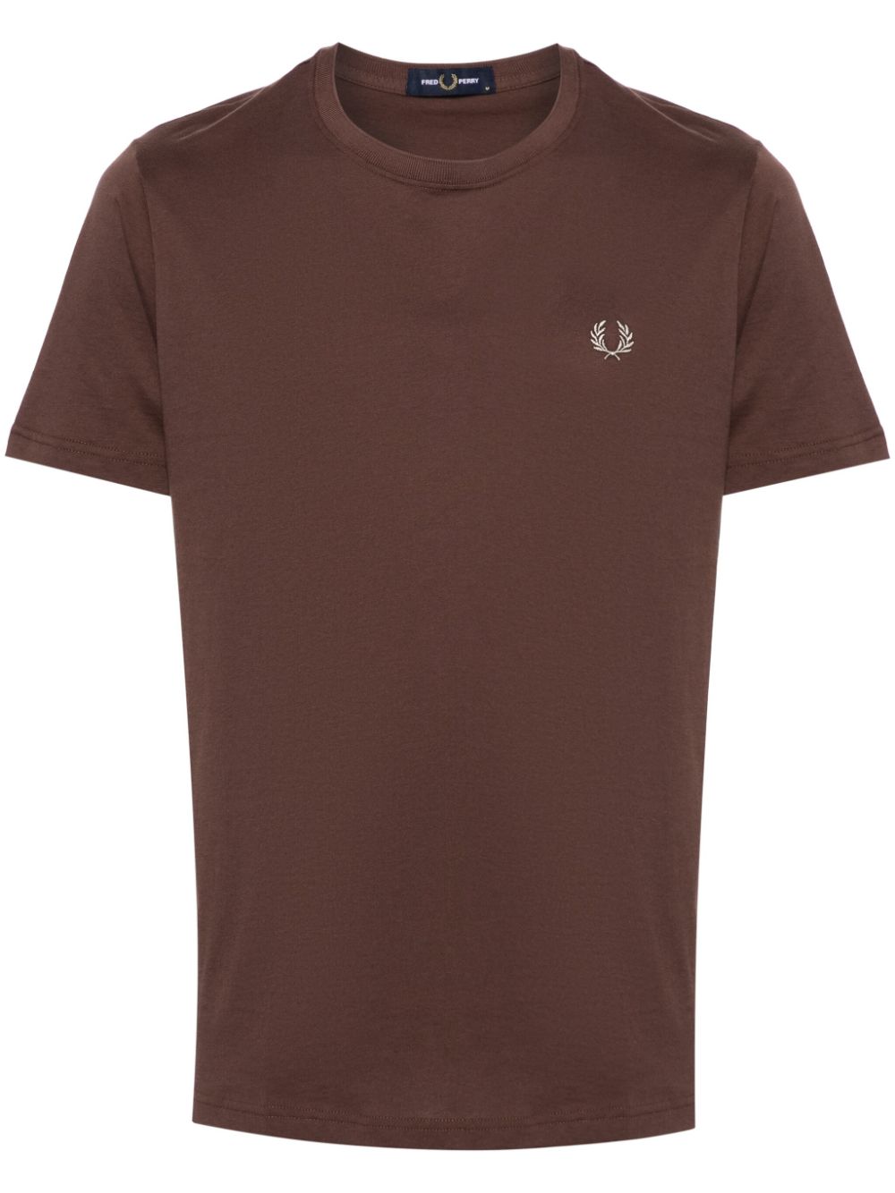 Fred Perry logo-embroidered cotton T-shirt - Brown von Fred Perry