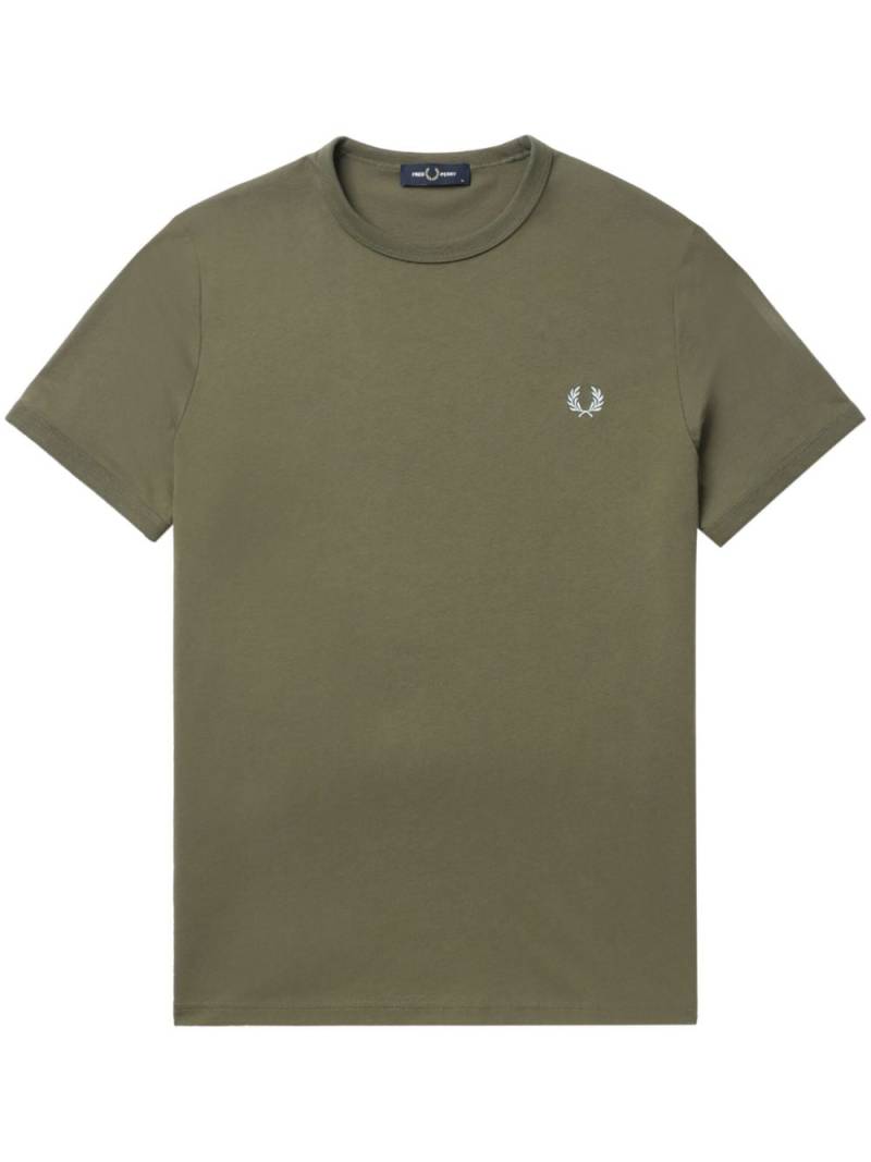 Fred Perry logo-embroidered cotton T-shirt - Green von Fred Perry