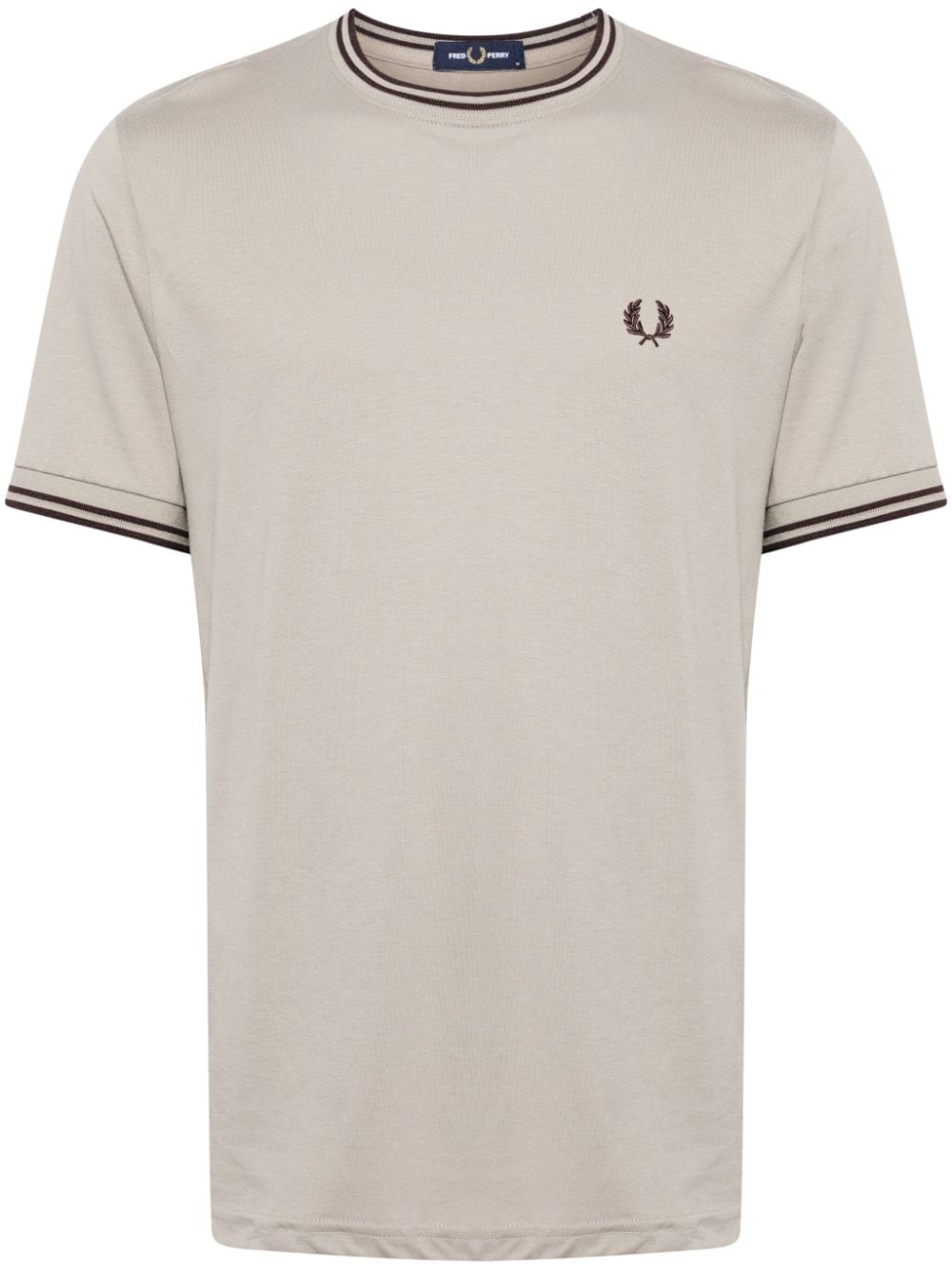 Fred Perry logo-embroidered cotton T-shirt - Grey von Fred Perry