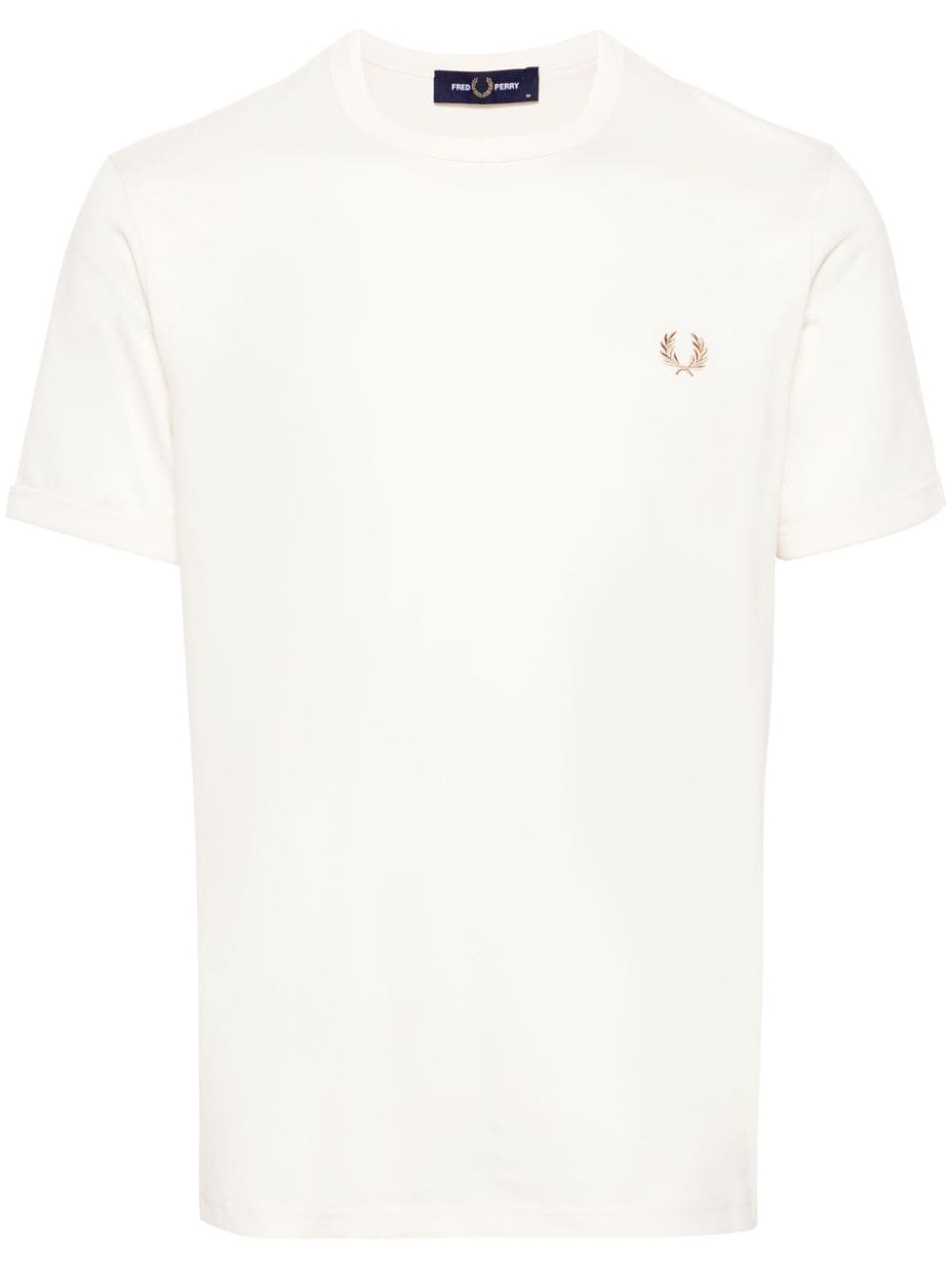 Fred Perry logo-embroidered cotton T-shirt - Neutrals von Fred Perry