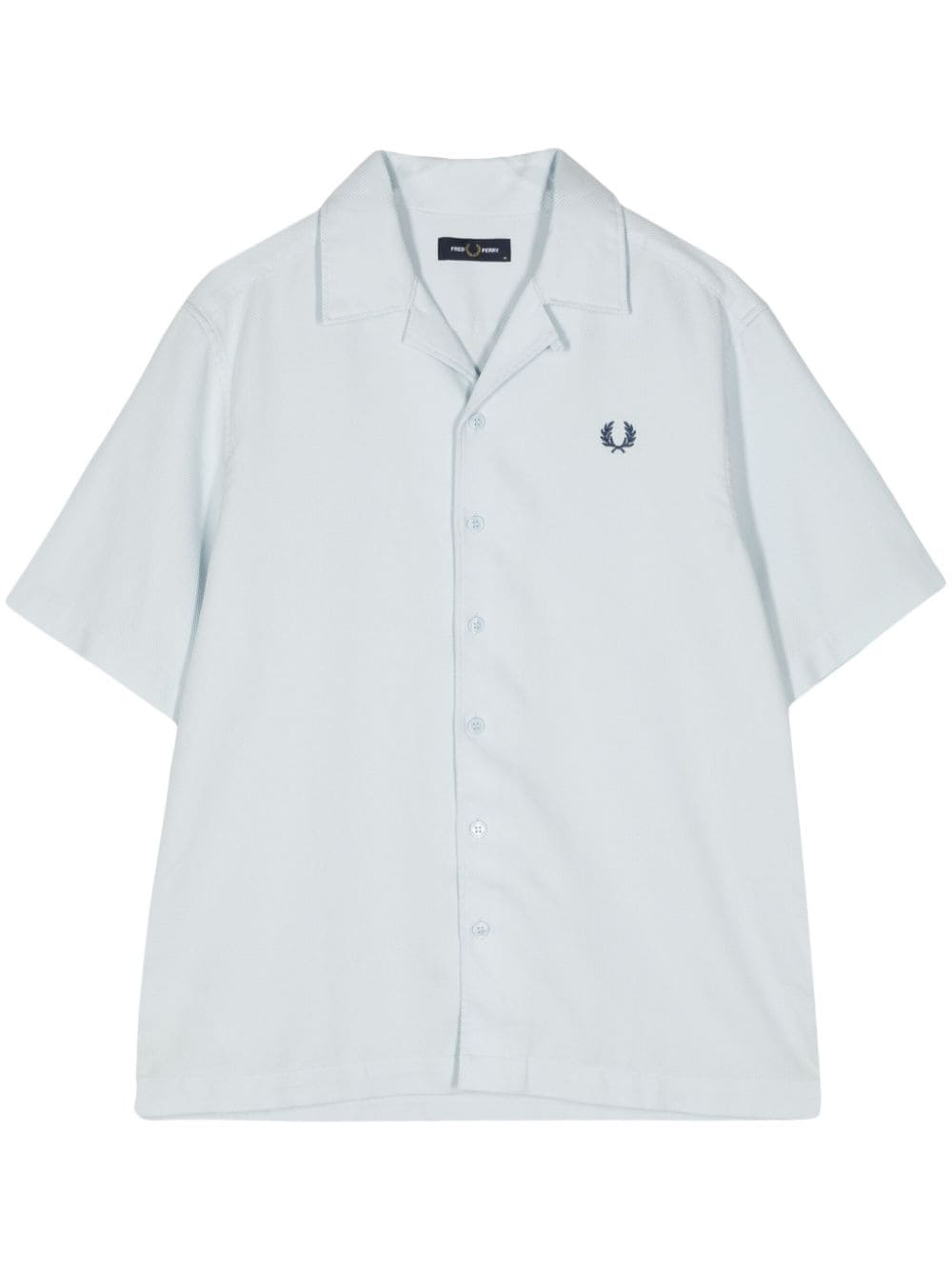 Fred Perry logo-embroidered cotton-piqué shirt - Blue von Fred Perry
