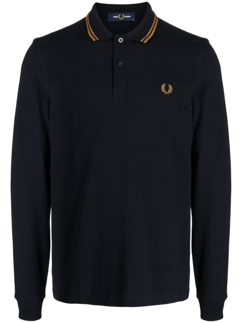 Fred Perry logo-embroidered cotton polo shirt - Blue von Fred Perry