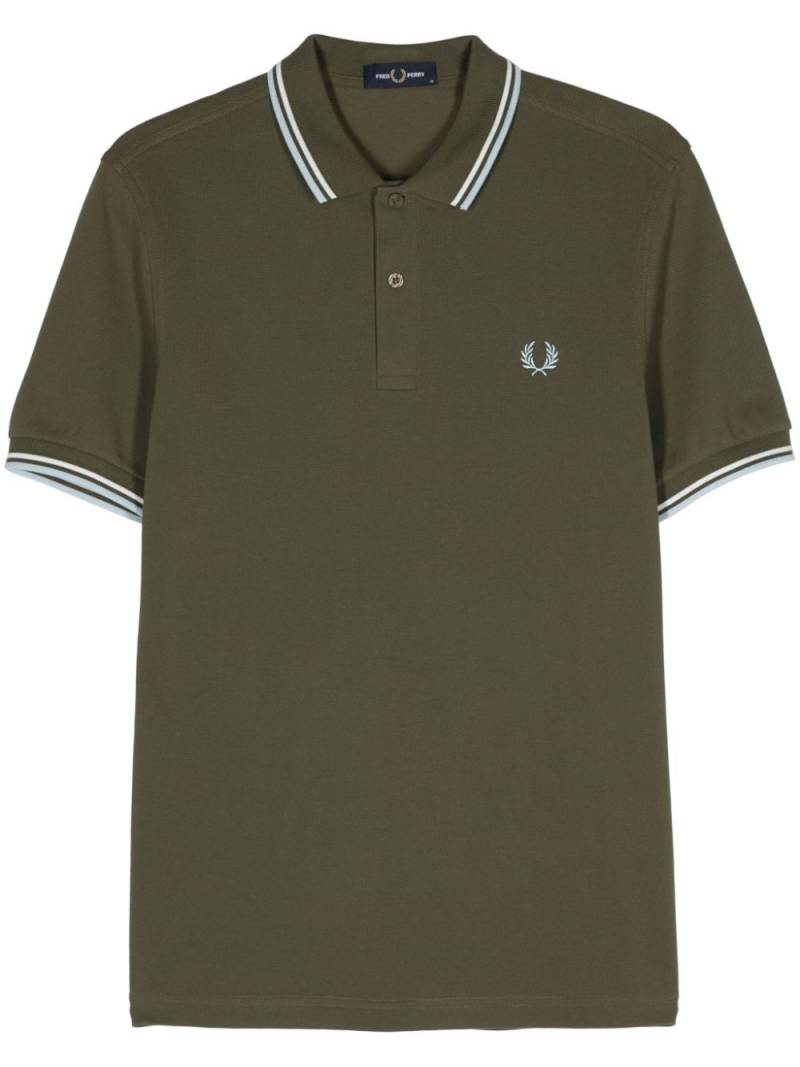 Fred Perry logo-embroidered cotton polo shirt - Green von Fred Perry