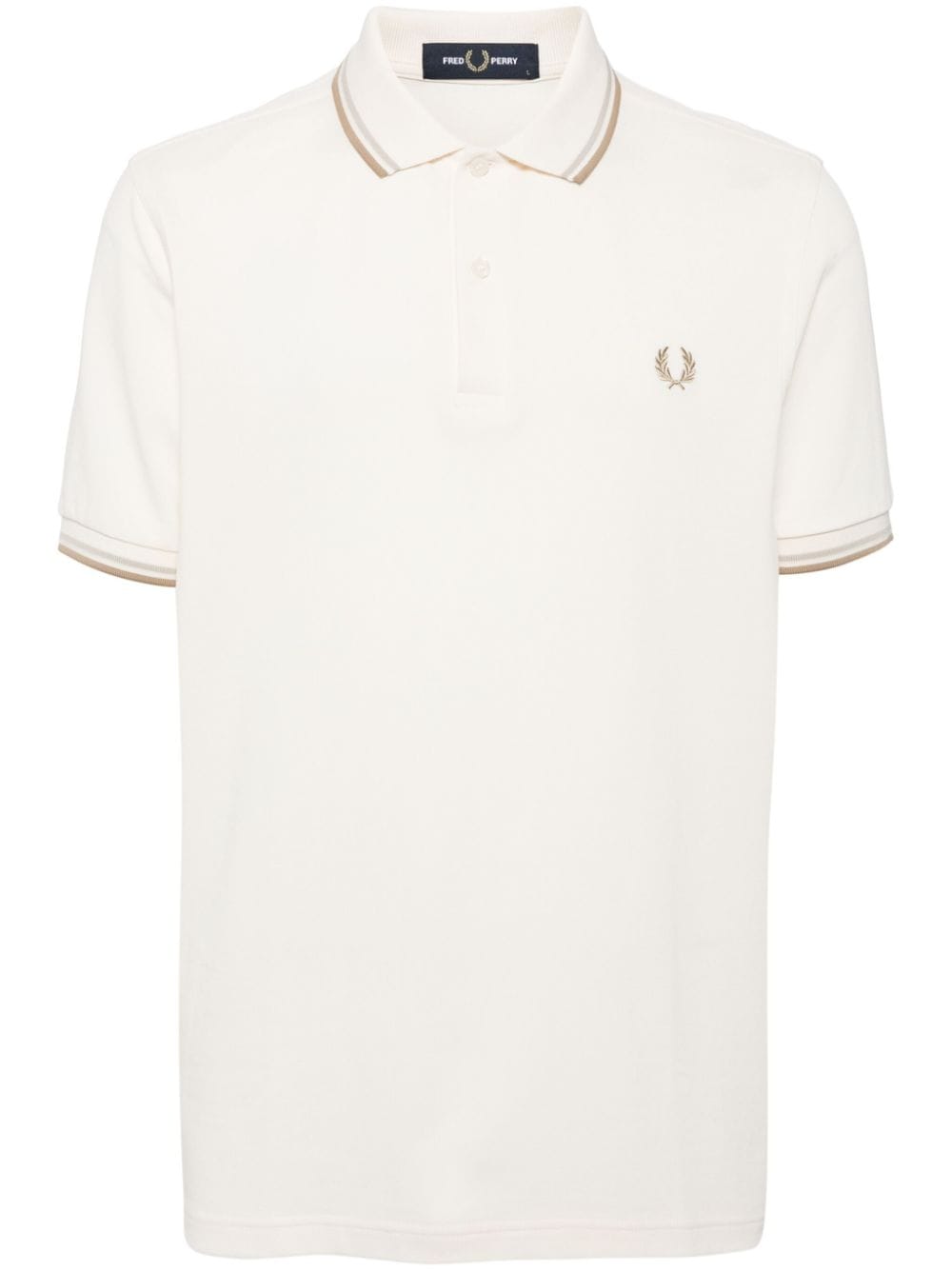 Fred Perry logo-embroidered cotton polo shirt - Neutrals von Fred Perry