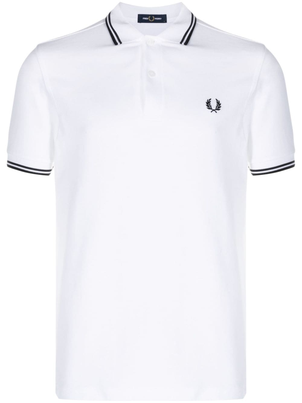 Fred Perry logo-embroidered cotton polo shirt - White von Fred Perry