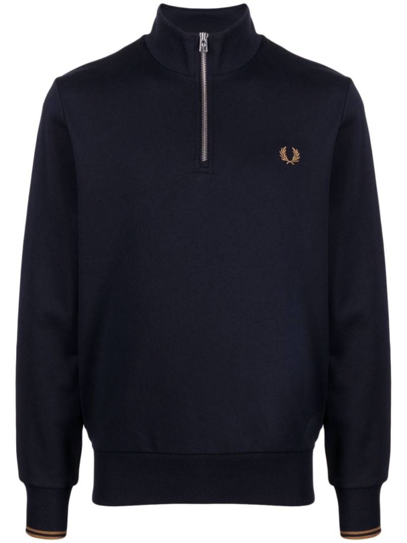 Fred Perry logo-embroidered cotton sweatshirt - Blue von Fred Perry