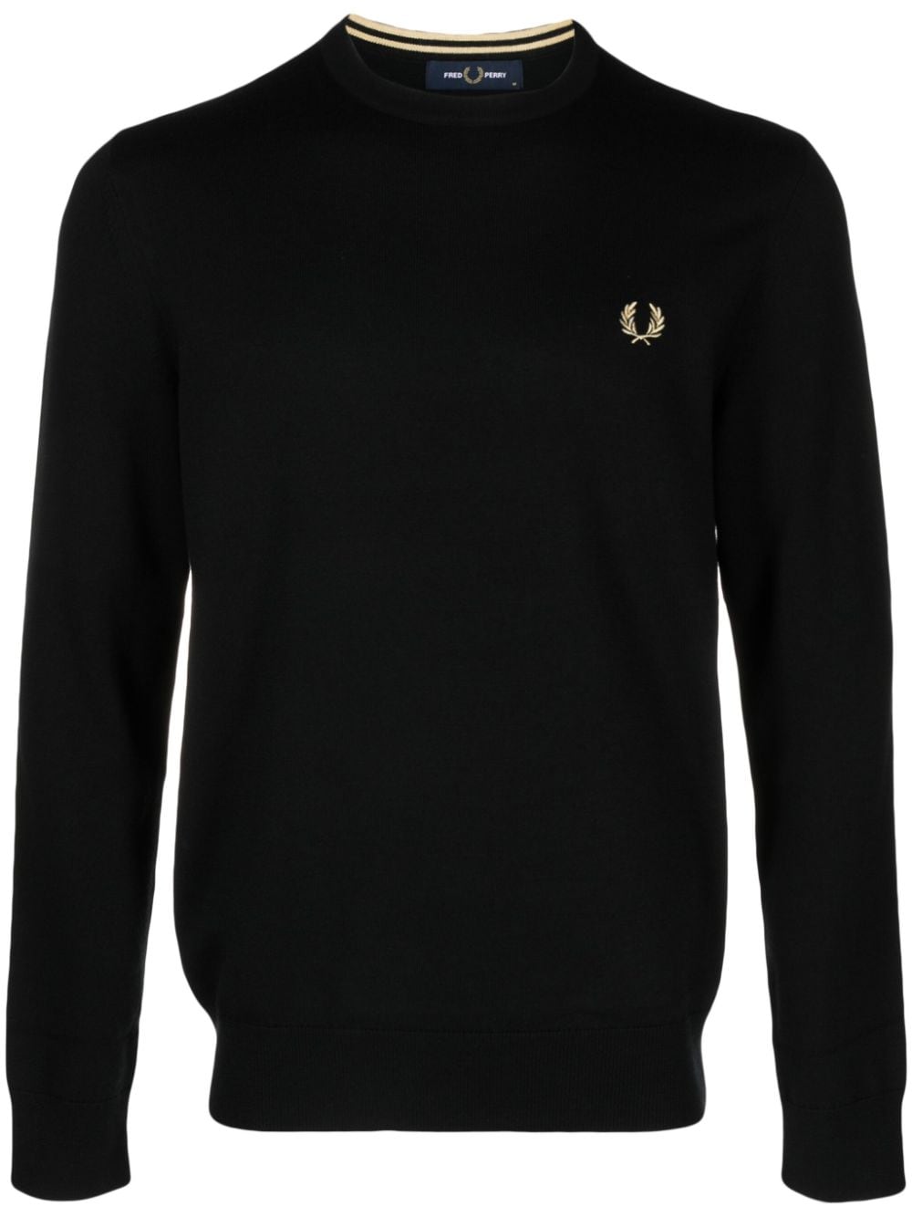 Fred Perry logo-embroidered crew-neck jumper - Black von Fred Perry