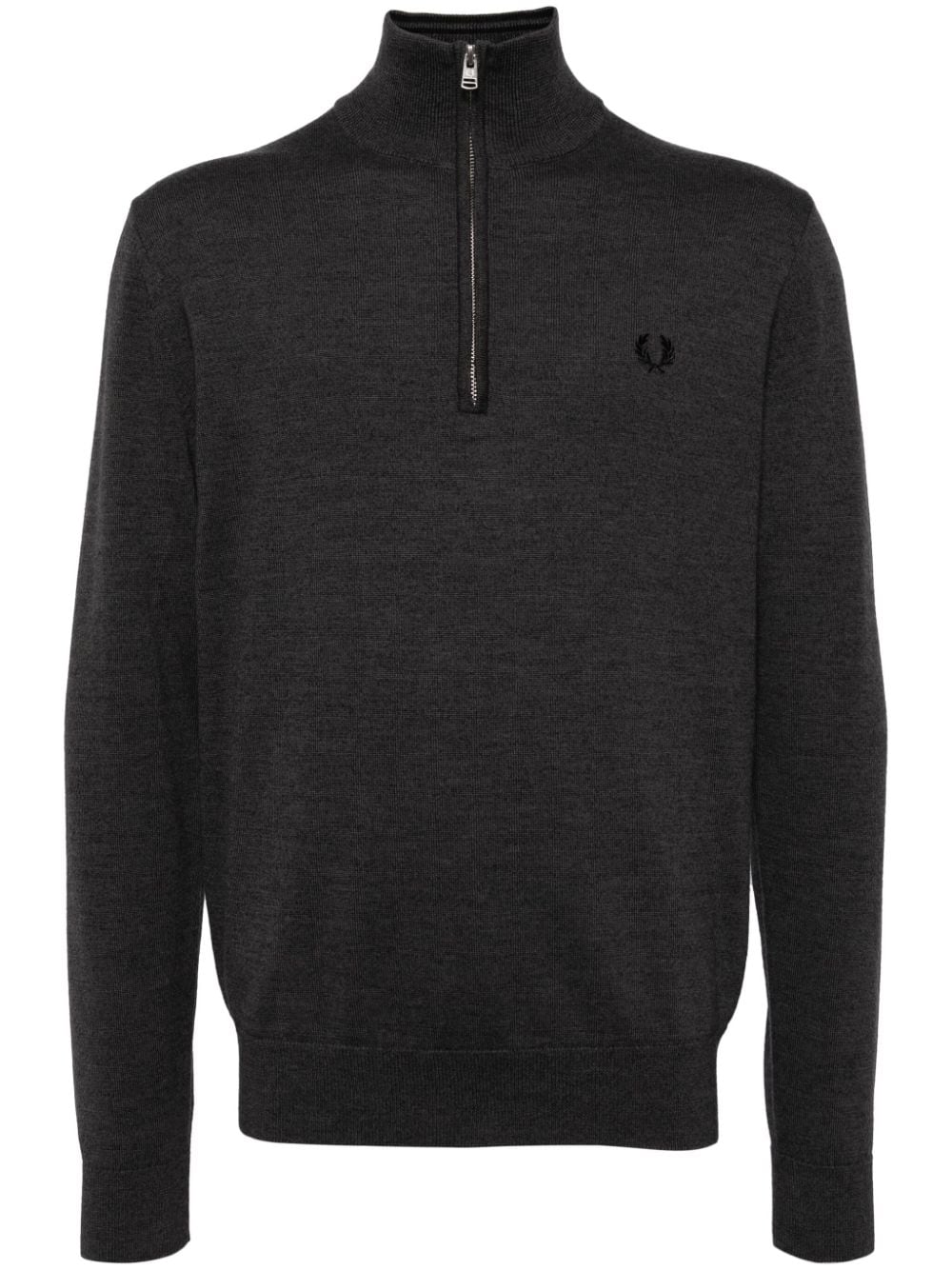 Fred Perry logo-embroidered half-zip jumper - Grey von Fred Perry