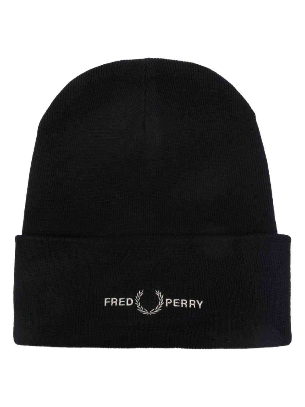 Fred Perry logo-embroidered knitted beanie - Black von Fred Perry