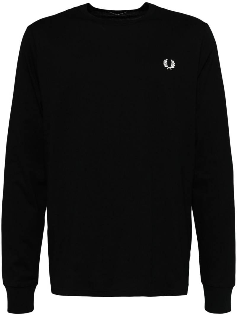 Fred Perry logo-embroidered long-sleeved T-shirt - Black von Fred Perry