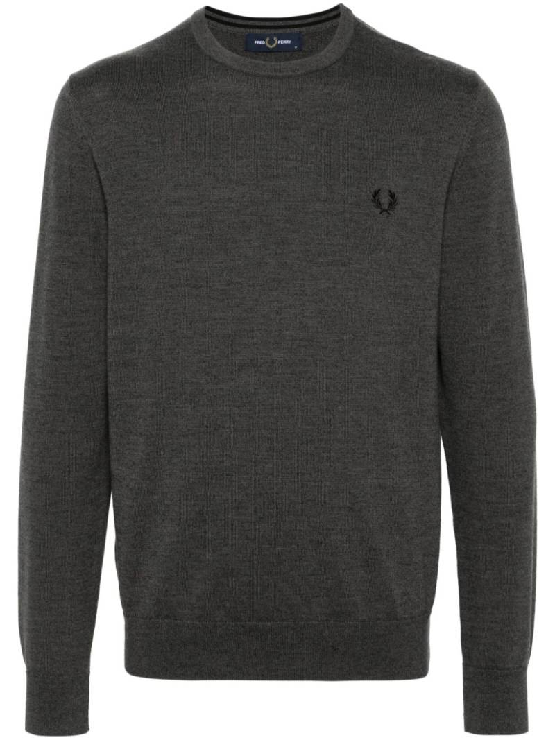 Fred Perry logo-embroidered mélange jumper - Grey von Fred Perry