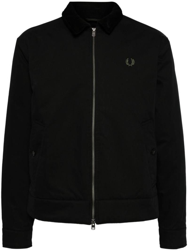 Fred Perry logo-embroidered zip-up bomber jacket - Black von Fred Perry