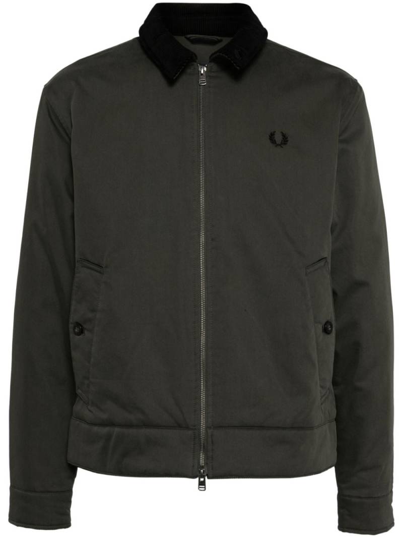 Fred Perry logo-embroidered zip-up bomber jacket - Green von Fred Perry