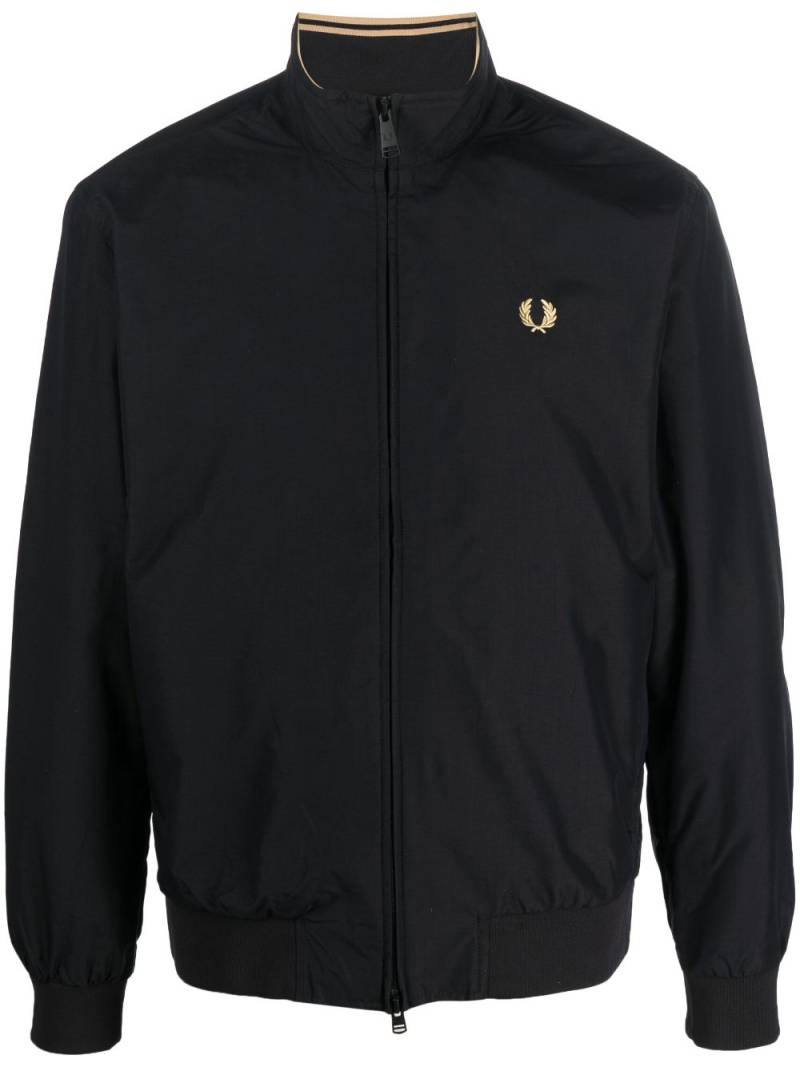 Fred Perry logo-embroidered zip-up jacket - Black von Fred Perry