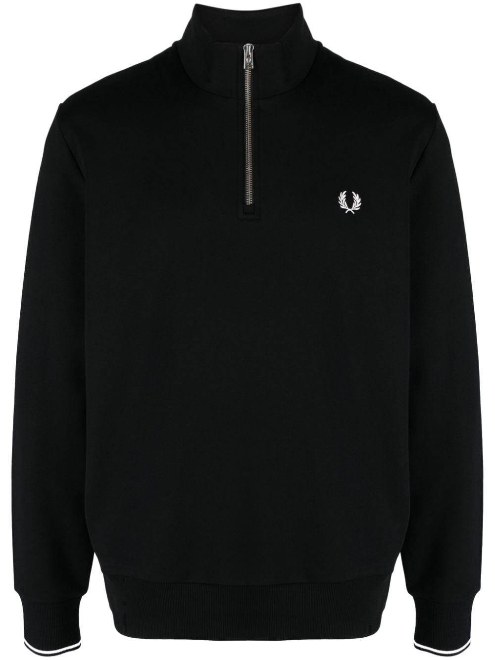 Fred Perry logo-embroidered zip-up jumper - Black von Fred Perry