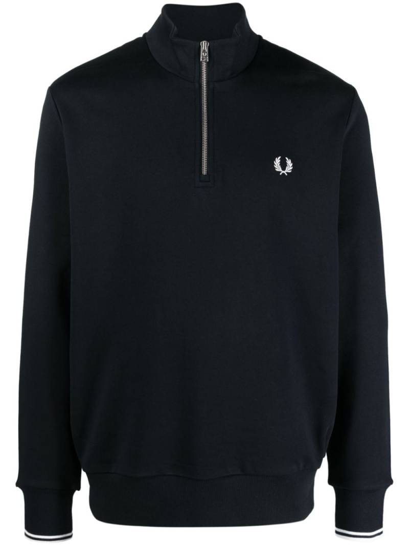 Fred Perry logo-embroidered zip-up jumper - Blue von Fred Perry