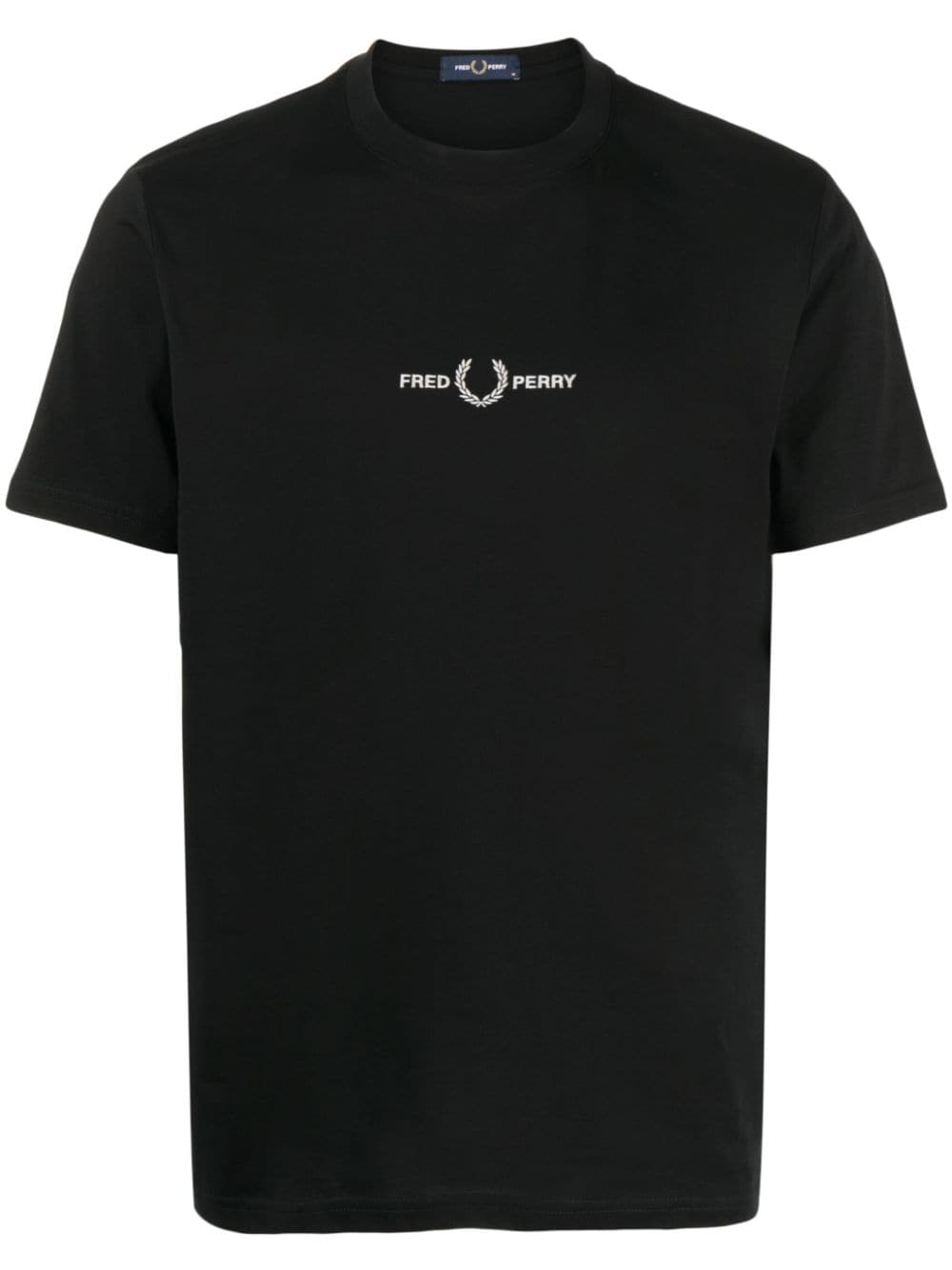 Fred Perry logo-embroidery cotton T-shirt - Black