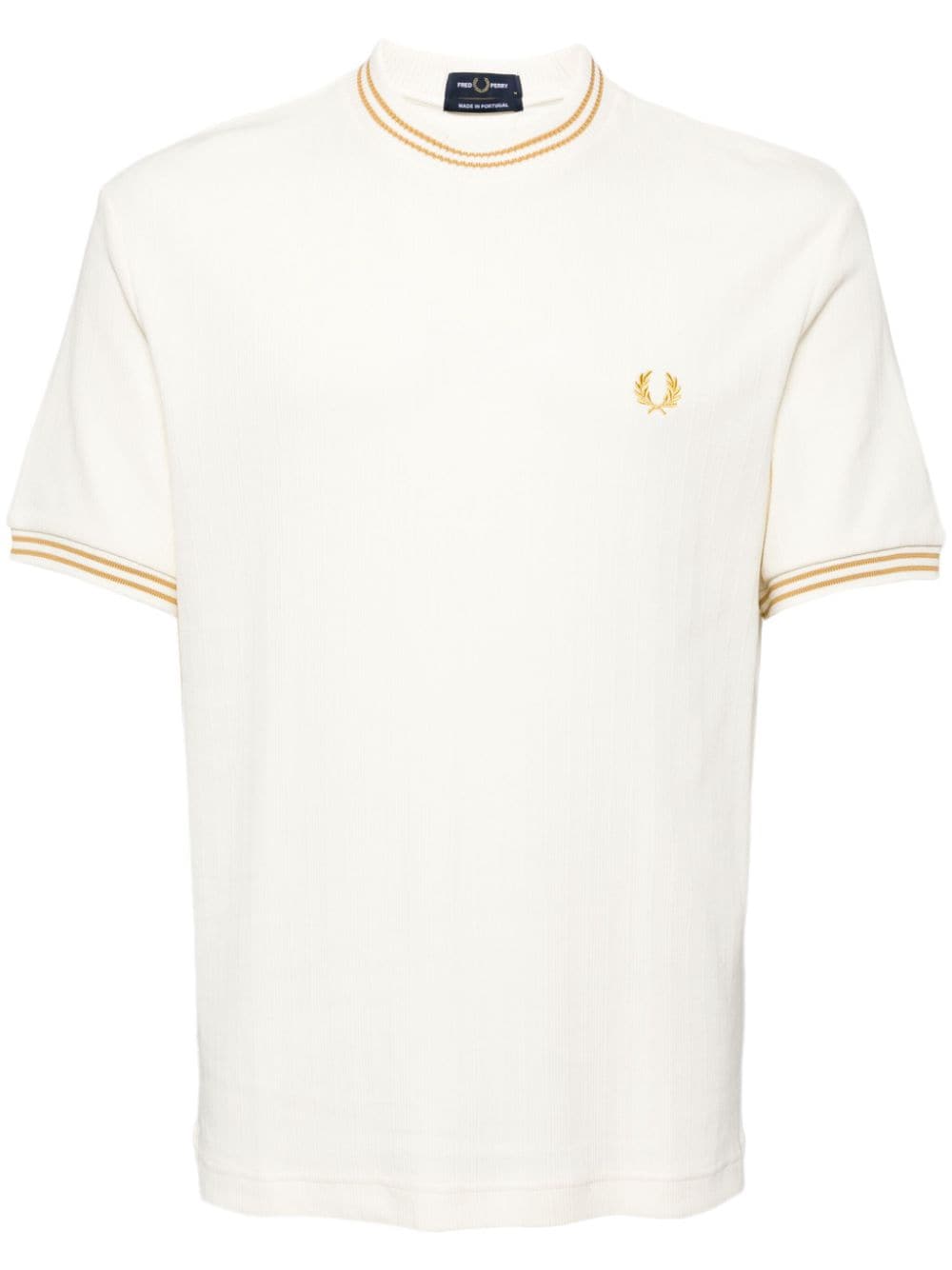 Fred Perry ribbed jersey t-shirt - Neutrals von Fred Perry