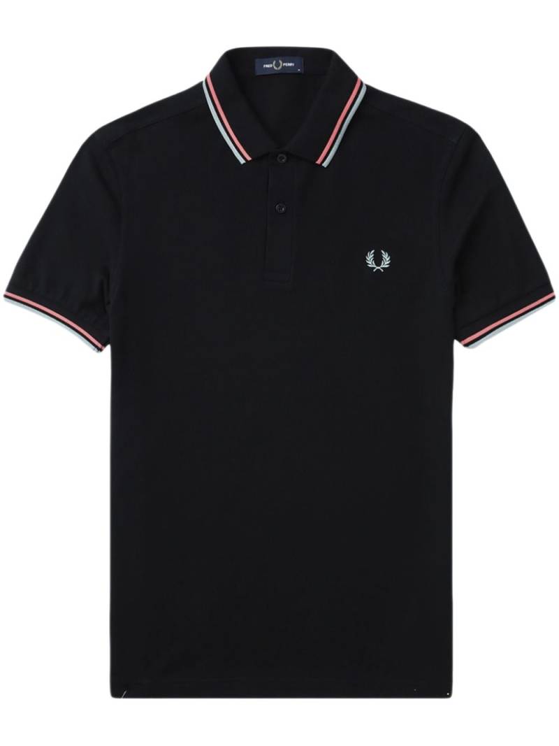 Fred Perry stripe-detail cotton polo shirt - Black von Fred Perry