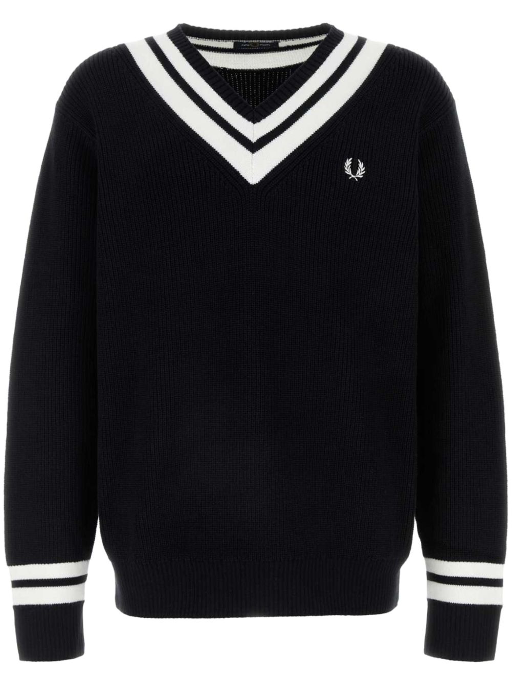 Fred Perry stripe-trim jumper - Black von Fred Perry