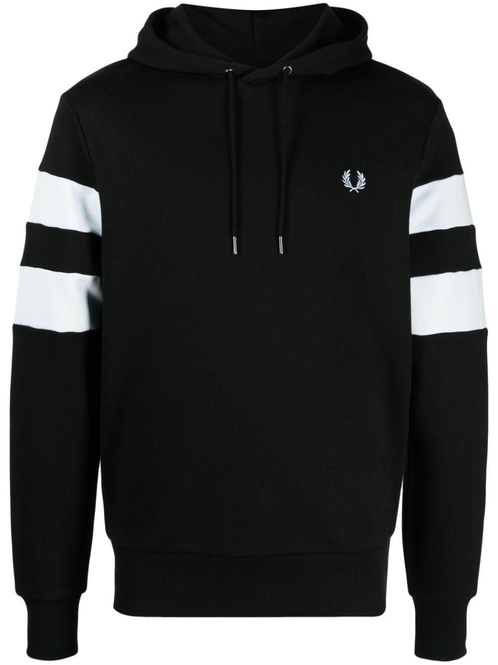 Fred Perry striped sleeve cotton hoodie - Black von Fred Perry