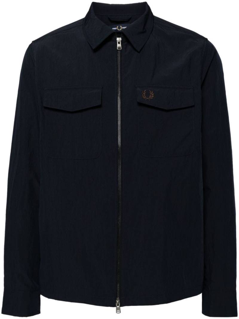 Fred Perry textured zip-through overshirt - Blue von Fred Perry