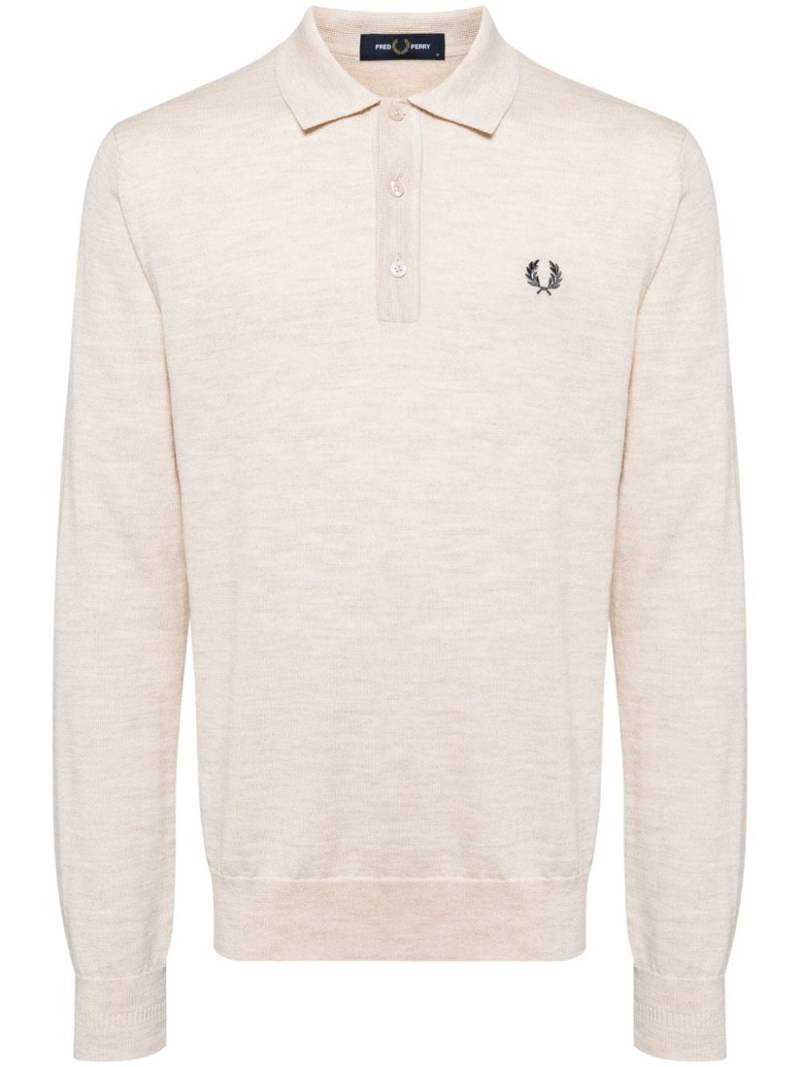 Fred Perry wool blend polo shirt - Neutrals von Fred Perry