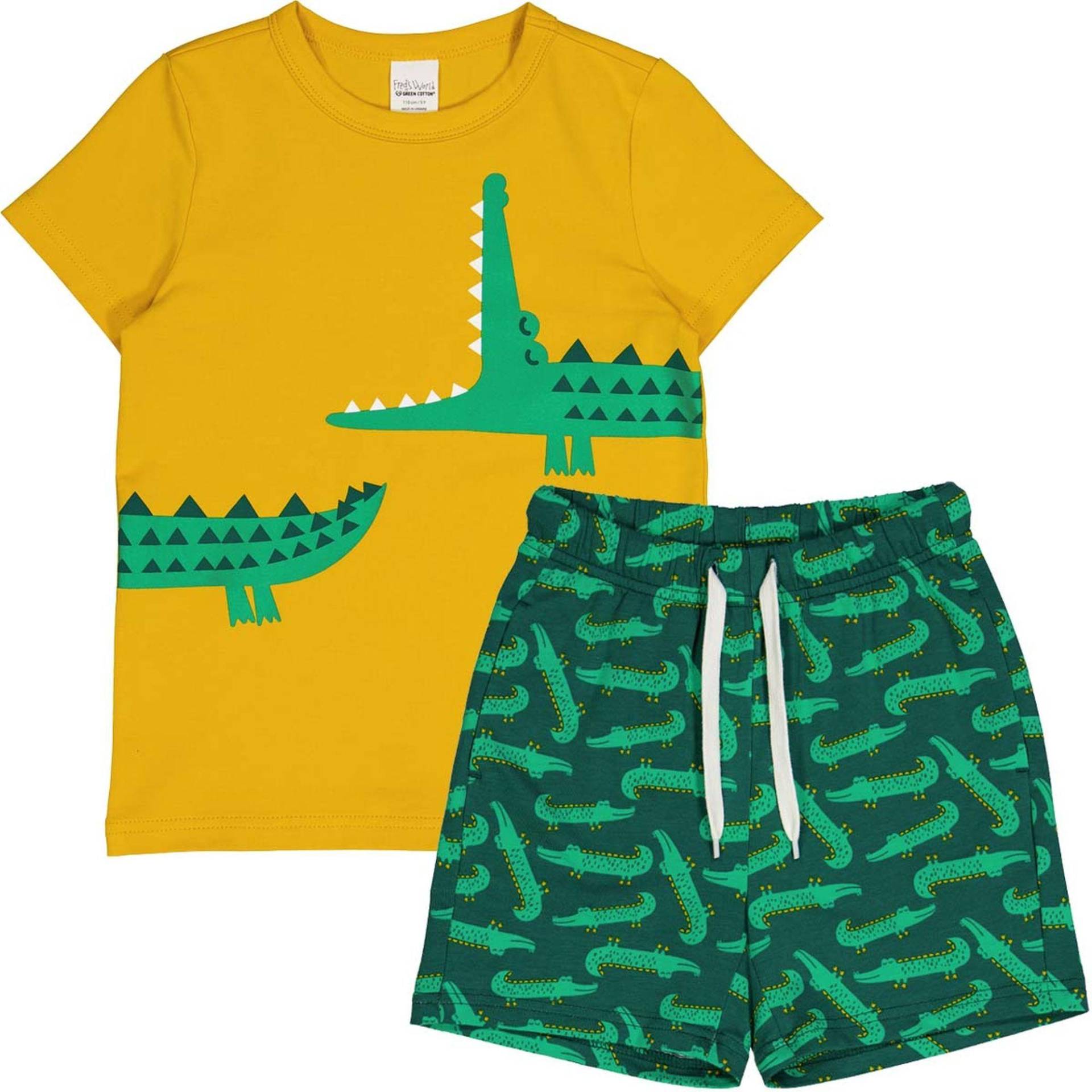 T-shirt-set Unisex Gelb Bunt 104 von Fred`s World by Green Cotton