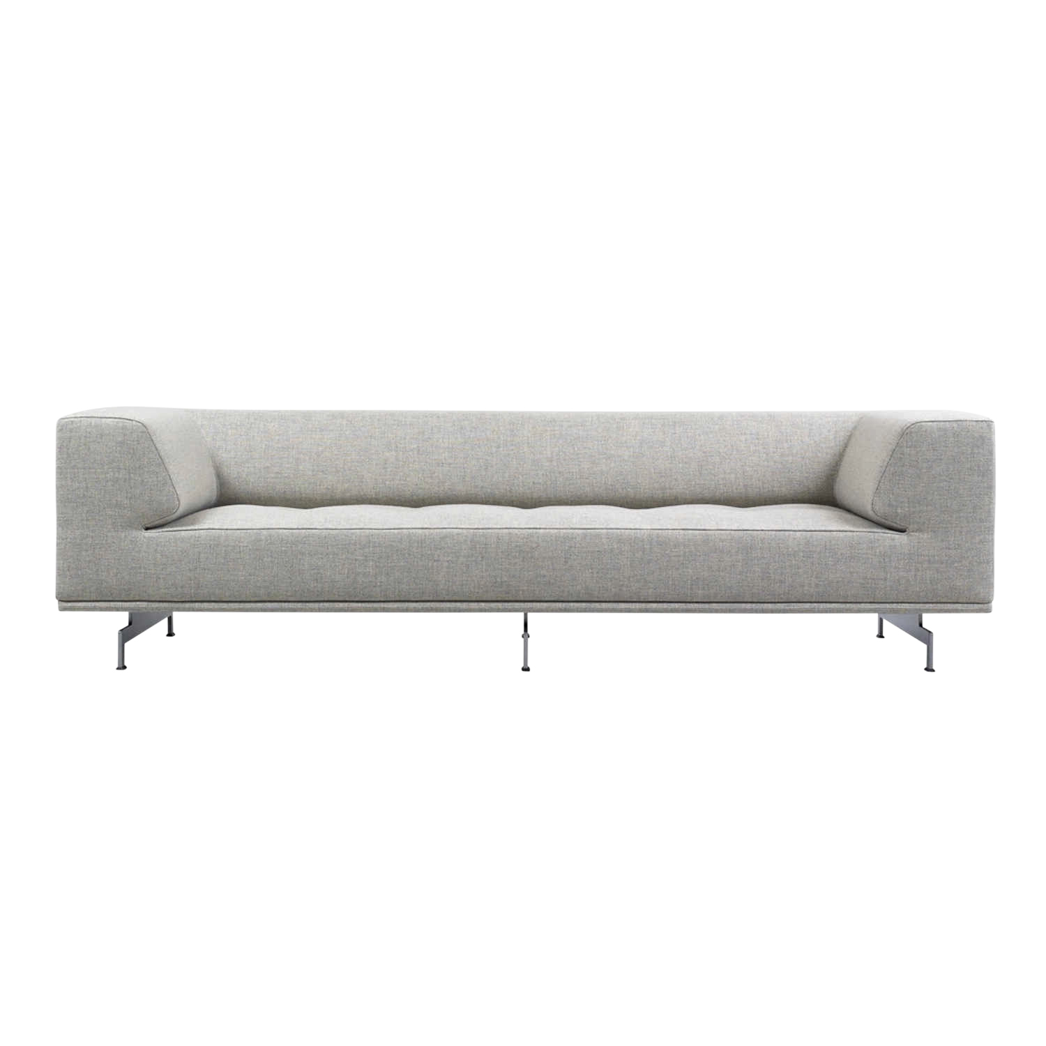 Delphi Stoff-Sofa , Bezug stoff remix3 - 643 deep red, Grösse b. 325 cm, Untergestell aluminium gebürstet von Fredericia