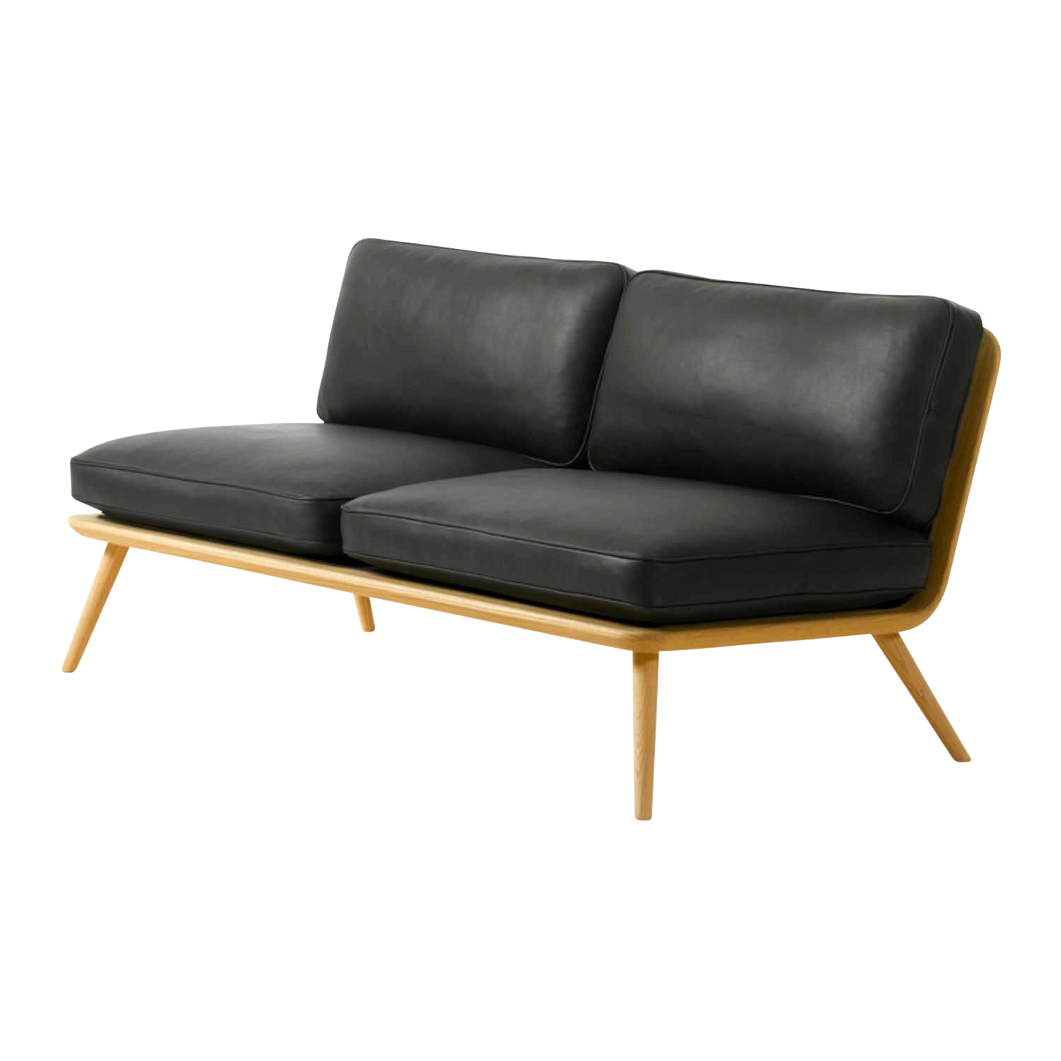 Spine 2er Lounge Sofa, Bezug leder omni - 293 burnt sienna, Beine esche schwarz von Fredericia