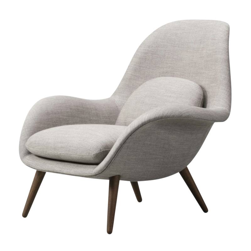 Swoon Lounge Armchair 1770 Sessel, Bezug stoff remix3 - 422 amber, Beine walnuss lackiert von Fredericia