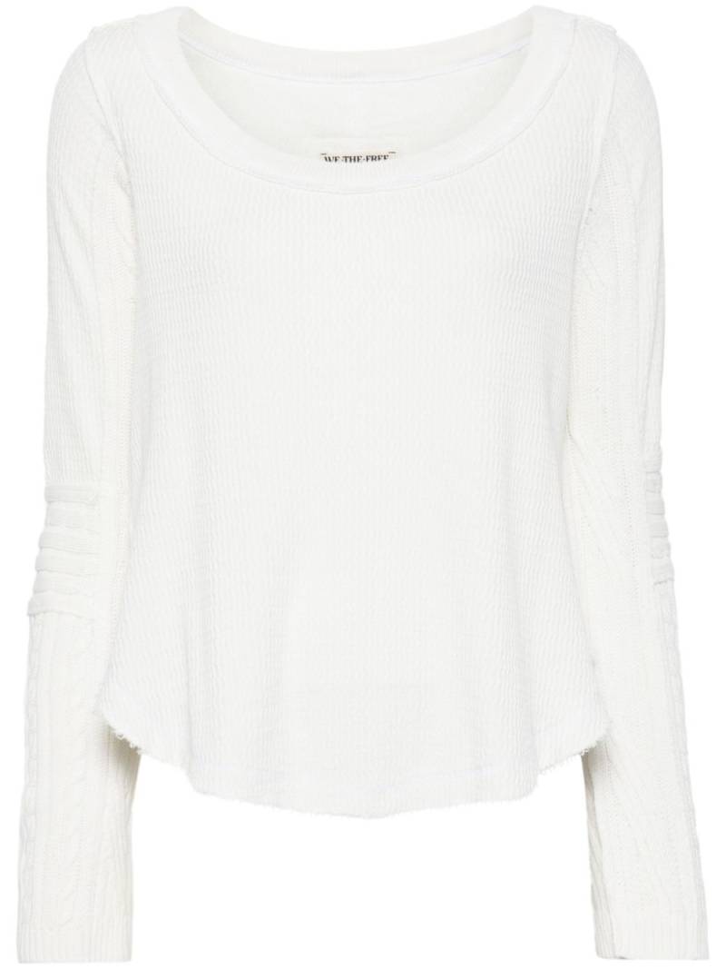 Free People swinging cable cuff sweater - White von Free People