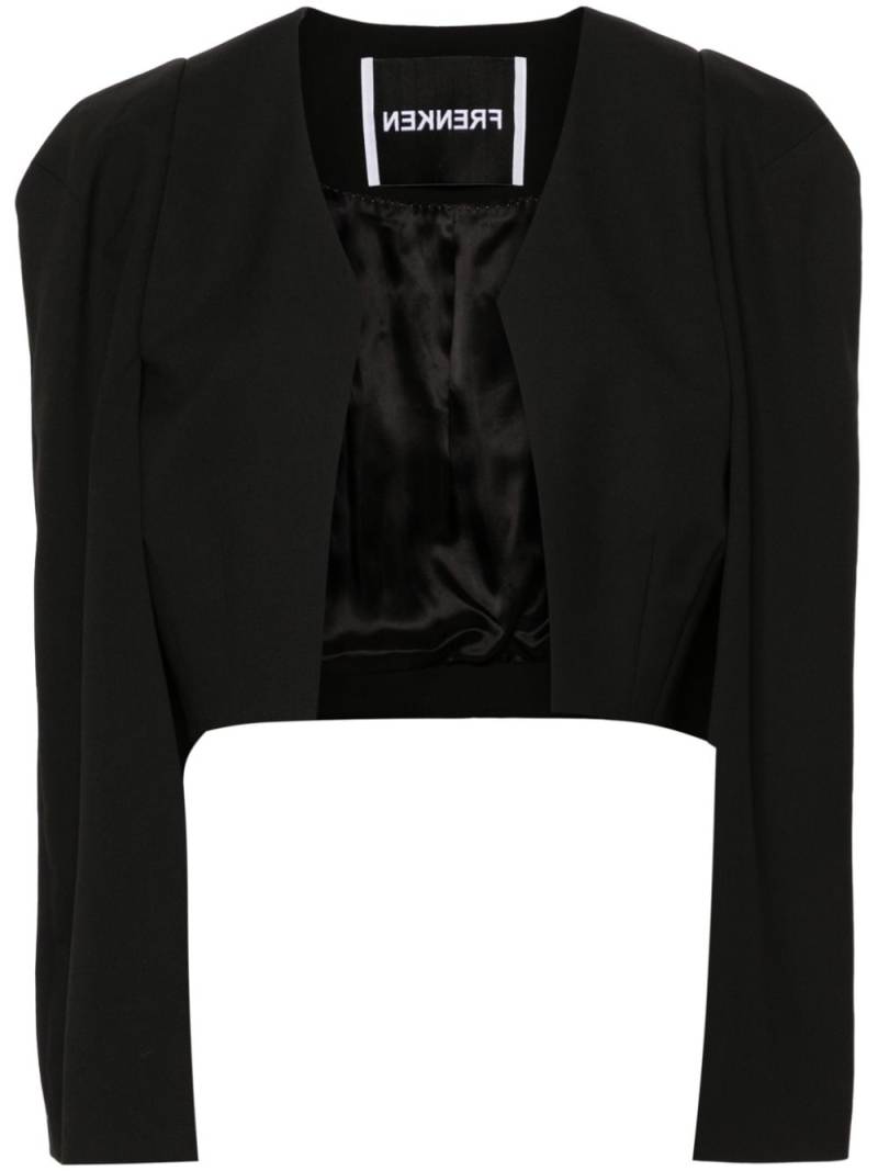 Frenken long puff-sleeved cropped jacket - Black von Frenken