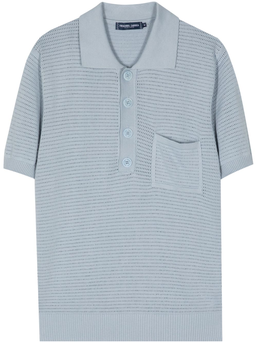 Frescobol Carioca Clemente crochet-knit polo shirt - Blue von Frescobol Carioca