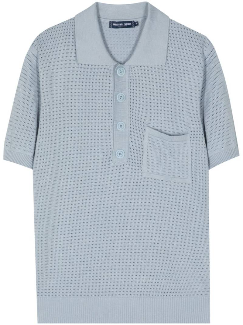 Frescobol Carioca Clemente crochet-knit polo shirt - Blue von Frescobol Carioca