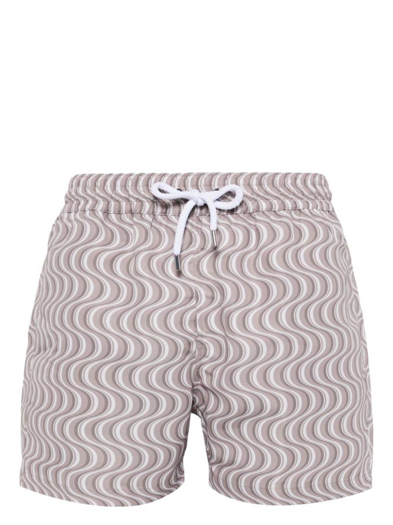 Frescobol Carioca Copa Camada-print swim shorts - Brown von Frescobol Carioca