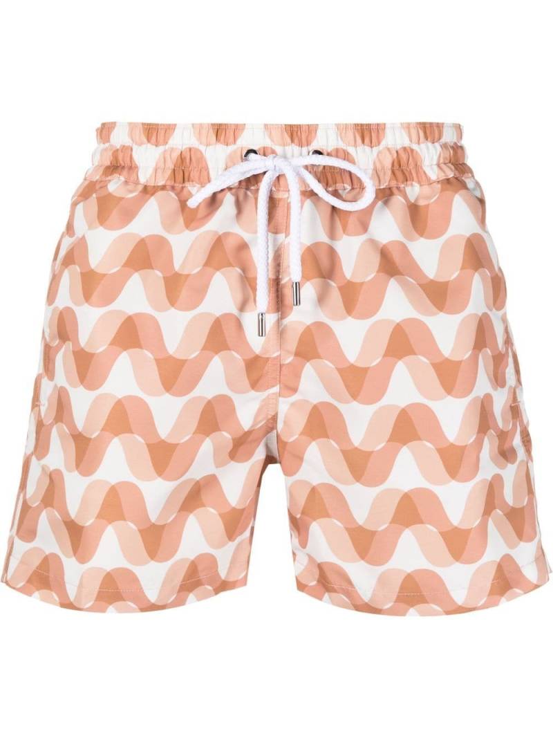 Frescobol Carioca Copacabana Mirage wave-print swim shorts - Neutrals von Frescobol Carioca