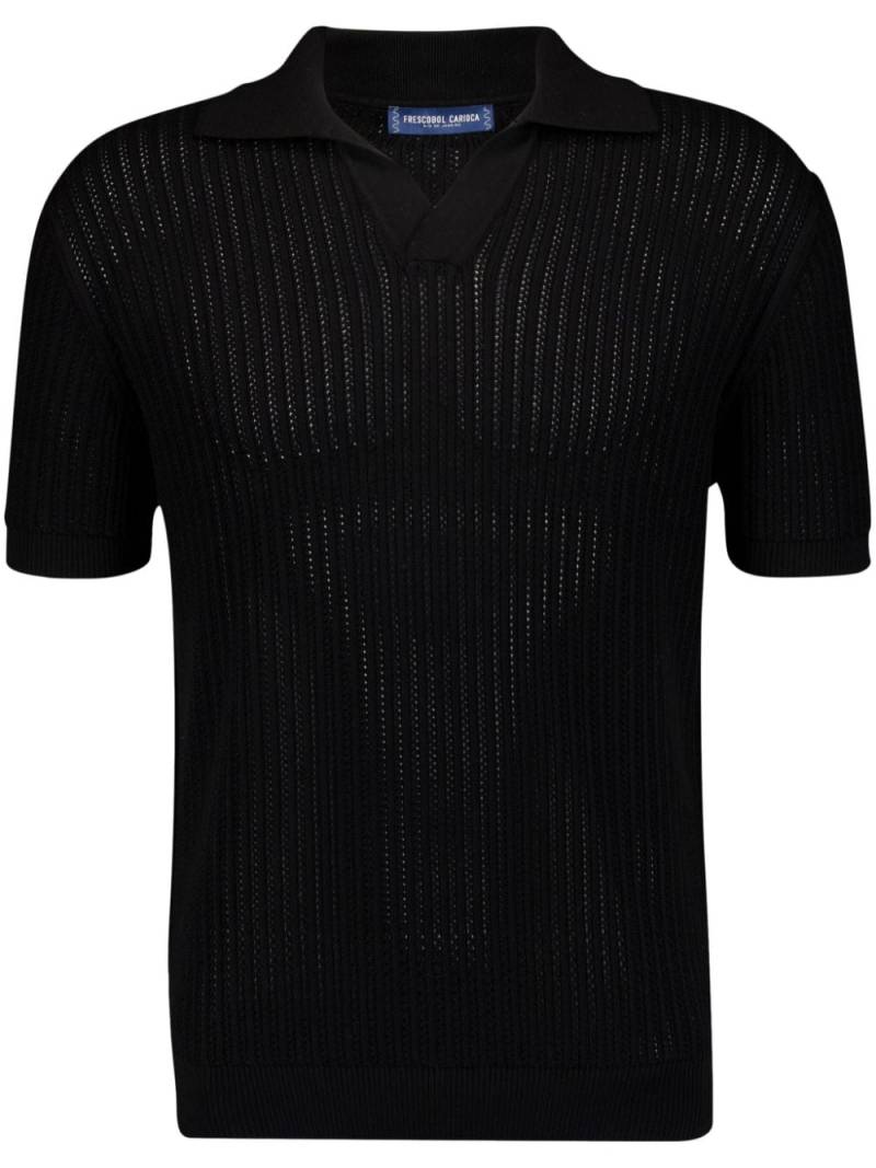 Frescobol Carioca Rino cotton polo shirt - Black von Frescobol Carioca