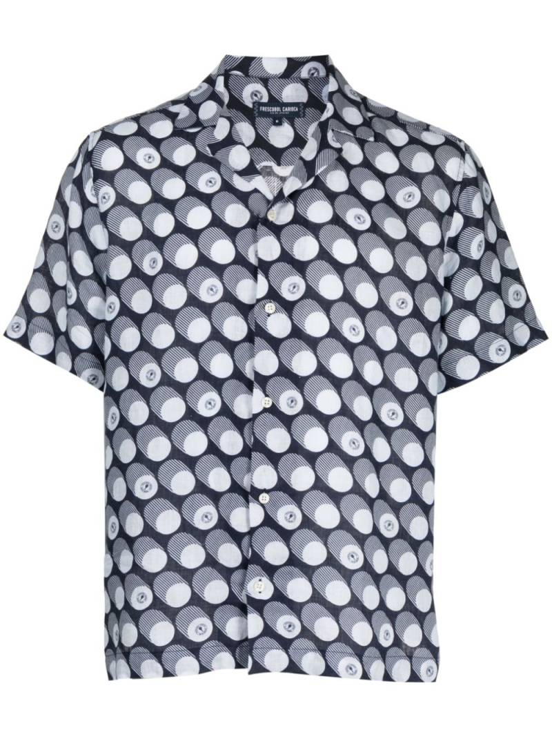 Frescobol Carioca Roberto polka-dot linen shirt - Blue von Frescobol Carioca