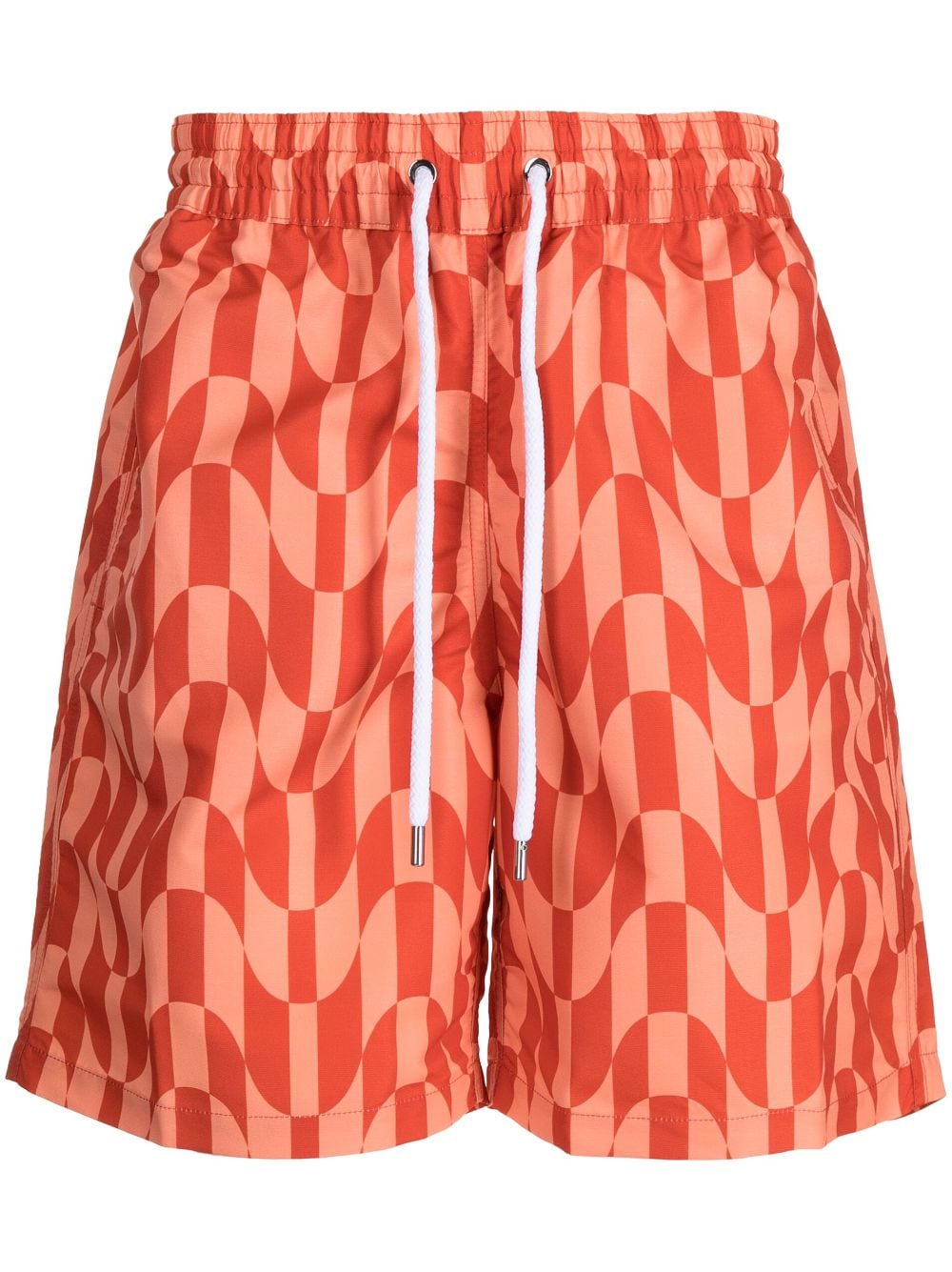 Frescobol Carioca geometric-print drawstring swim shorts - Red von Frescobol Carioca